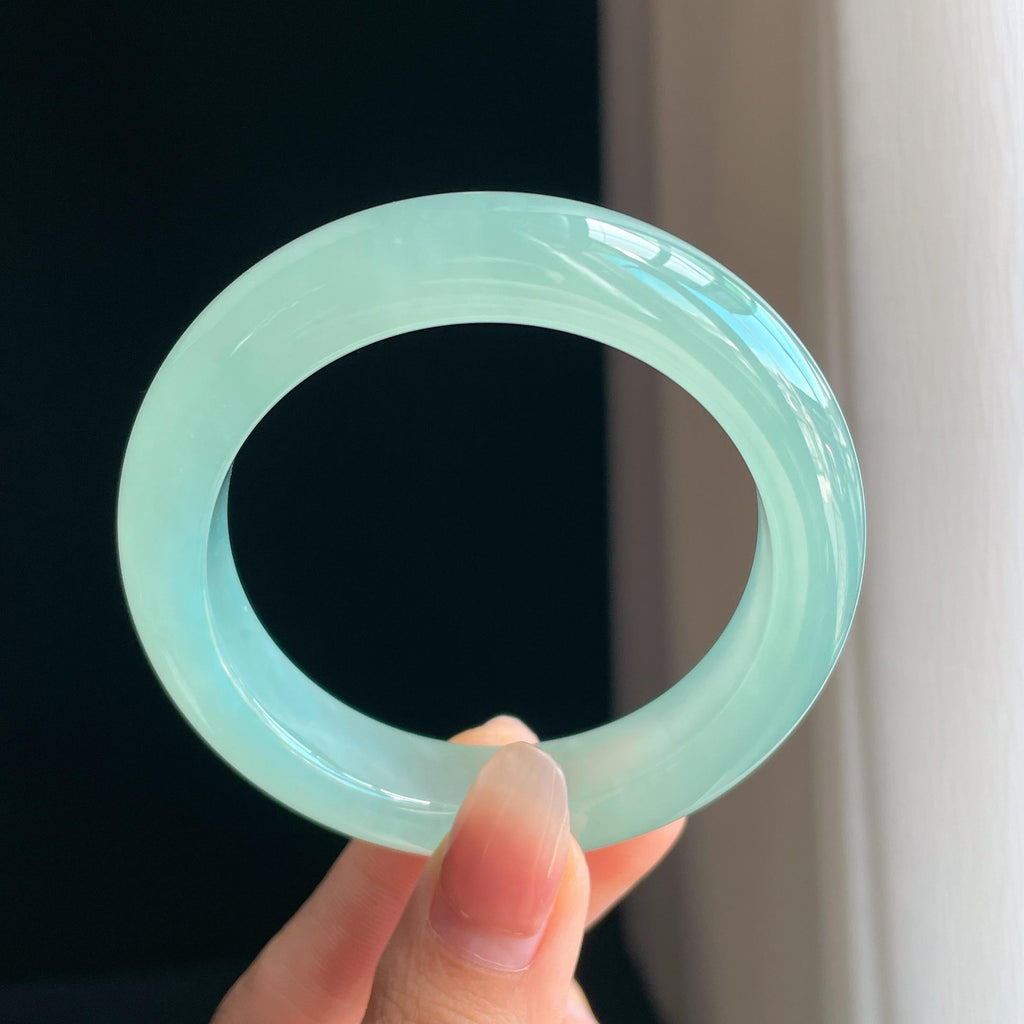 冰种晴底翡翠平安镯（53.5mm）（yc333022）