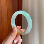 糯冰黄翡特色镯翡翠平安镯（53.8mm）（yc374197）
