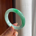糯冰带色翡翠平安镯（58mm）（yc404808）