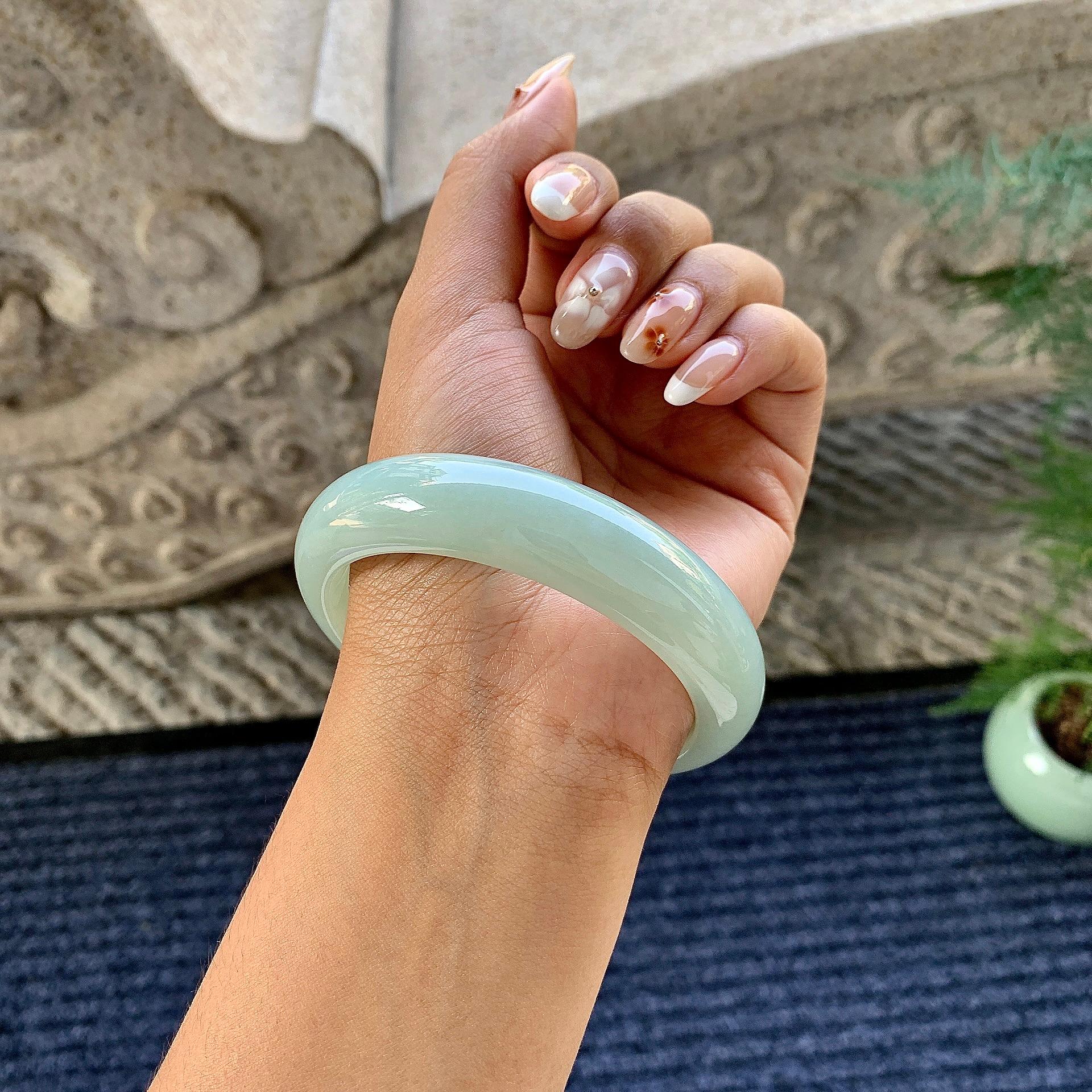 细糯种晴底宽版轮胎手镯（60.4mm）（yc249447）