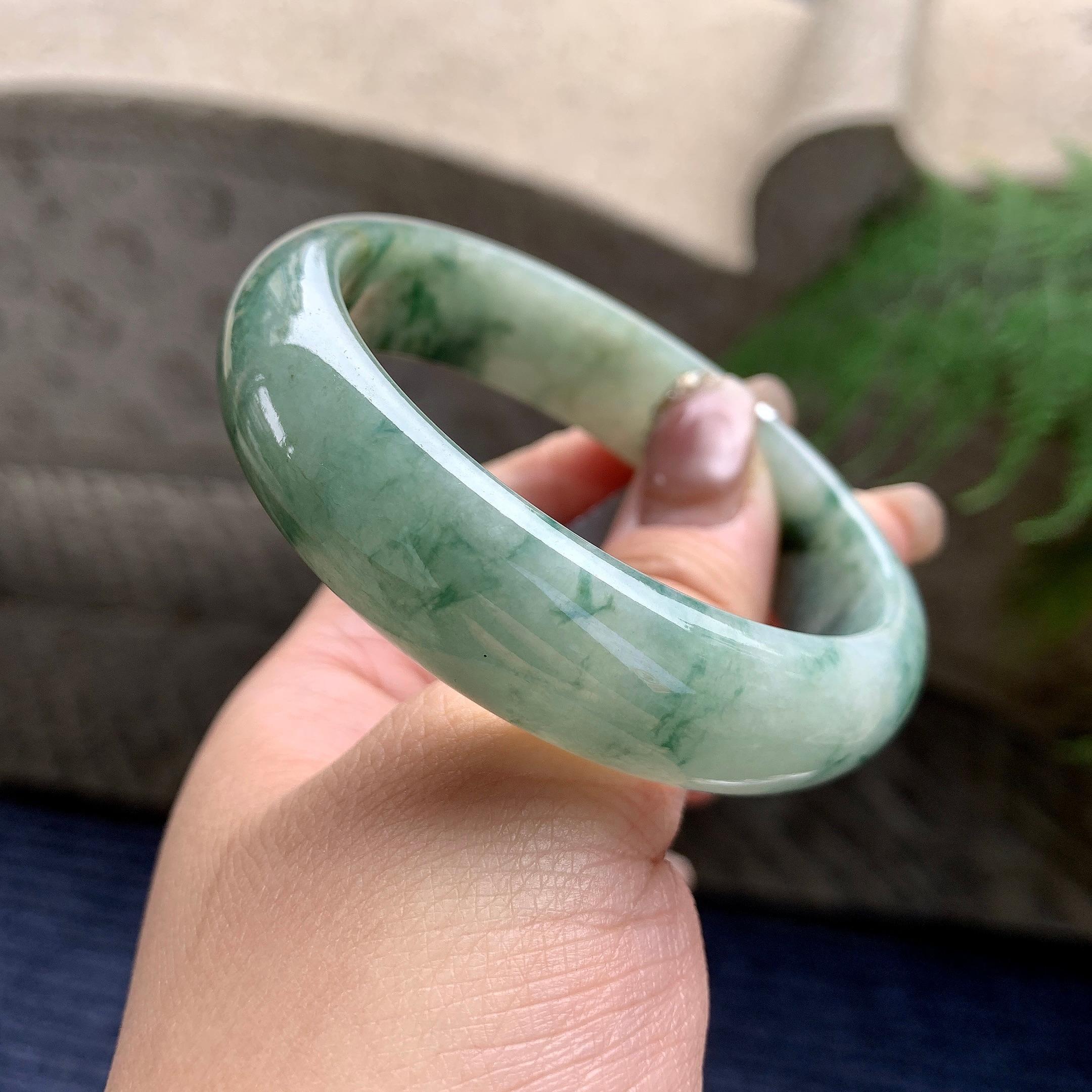 糯种飘花宽版轮胎手镯（56.7mm）（yc297956）
