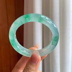 冰种飘花翡翠平安镯（54mm）（yc310326）