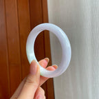糯冰淡紫底带色翡翠平安镯（54mm)（yc374044）