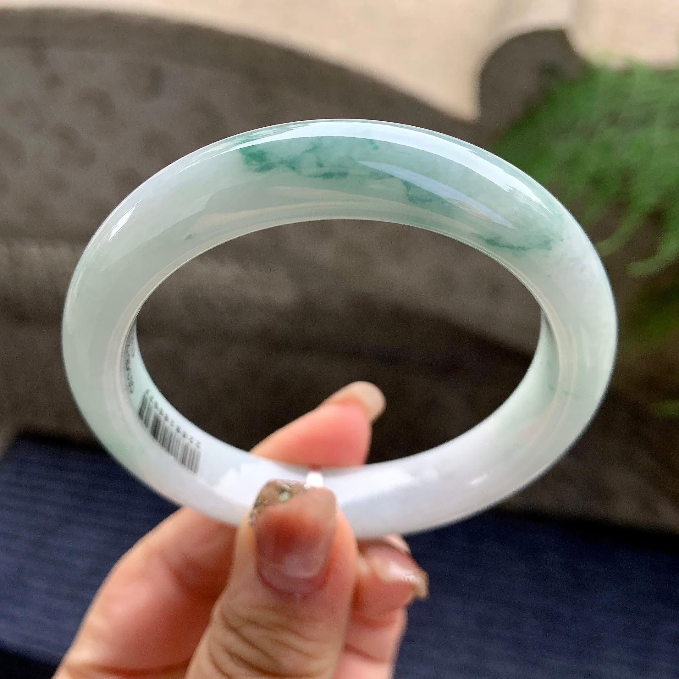 细糯种飘花平安镯（55mm）（yc297961）