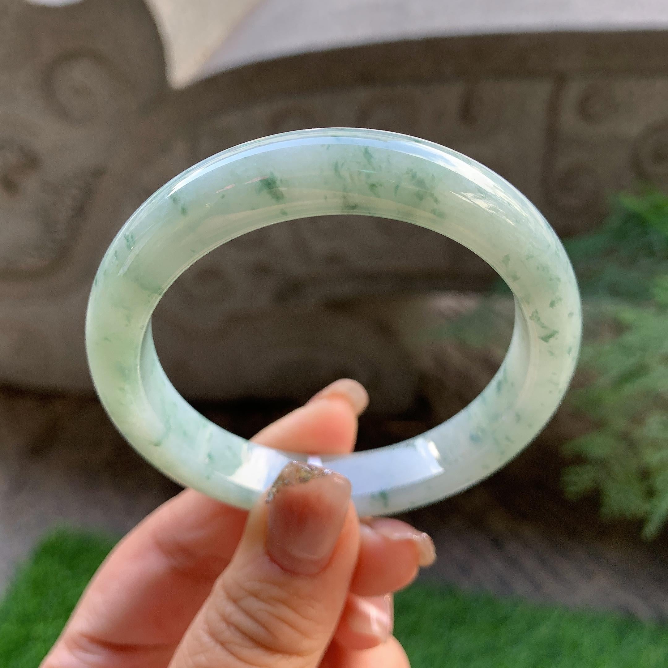糯种飘花平安镯（54mm）（yc293324）