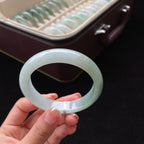 糯种半山半水正圈翡翠手镯（57mm）（yc018705）