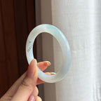 糯冰飘花翡翠圆条手镯（51mm)（yc417237）