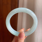 糯冰蓝晴底翡翠平安镯（60mm）（yc333078）