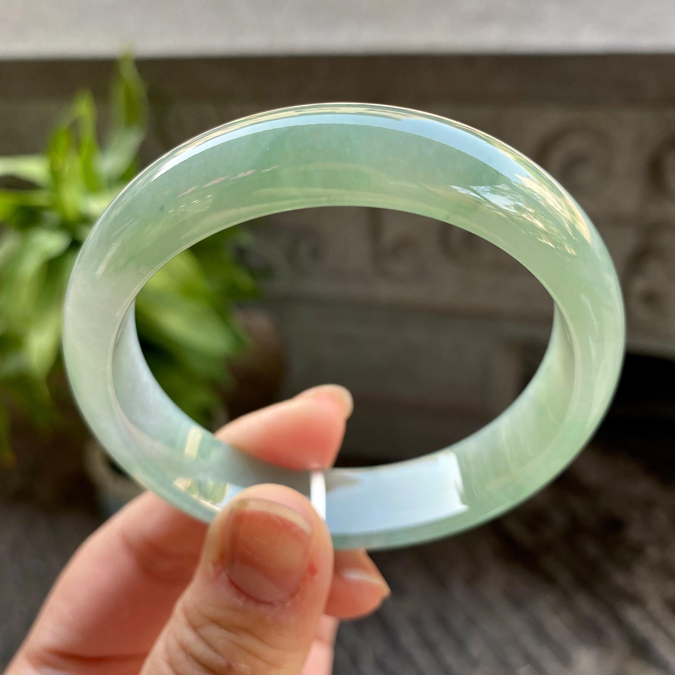 糯冰种晴底平安镯（57mm）（yc311014）