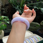 糯种宽版紫罗兰正圈翡翠手镯（58.6mm）（yc019363）