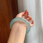 冰种蓝晴底翡翠圆条手镯（56mm）（yc198342）