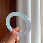 冰种春带彩翡翠圆条手镯（54mm)（yc376774）
