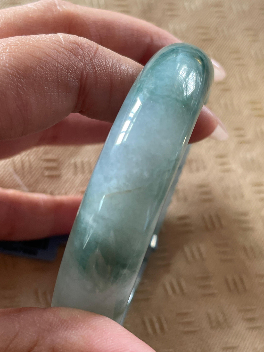细糯冰飘花正圈平安镯 57圈（yc724353）