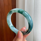 糯冰水墨花翡翠平安镯（57.8mm）（yc333814）