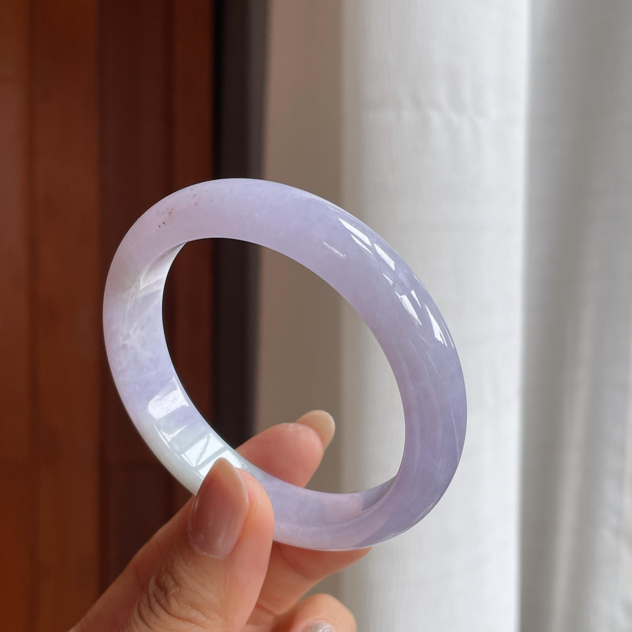 糯冰紫罗兰翡翠平安镯（55.7mm）（yc404787）