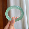 冰种晴底翡翠平安镯（56.5mm)（yc380009）