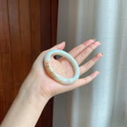 糯冰洒金翡翠平安镯（55.3mm)（yc378028）