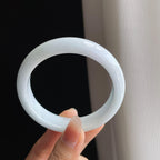 糯冰淡春底翡翠平安镯（59.6mm)（yc334675）