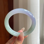 糯冰春带彩翡翠平安镯（56.4mm）（yc263535）