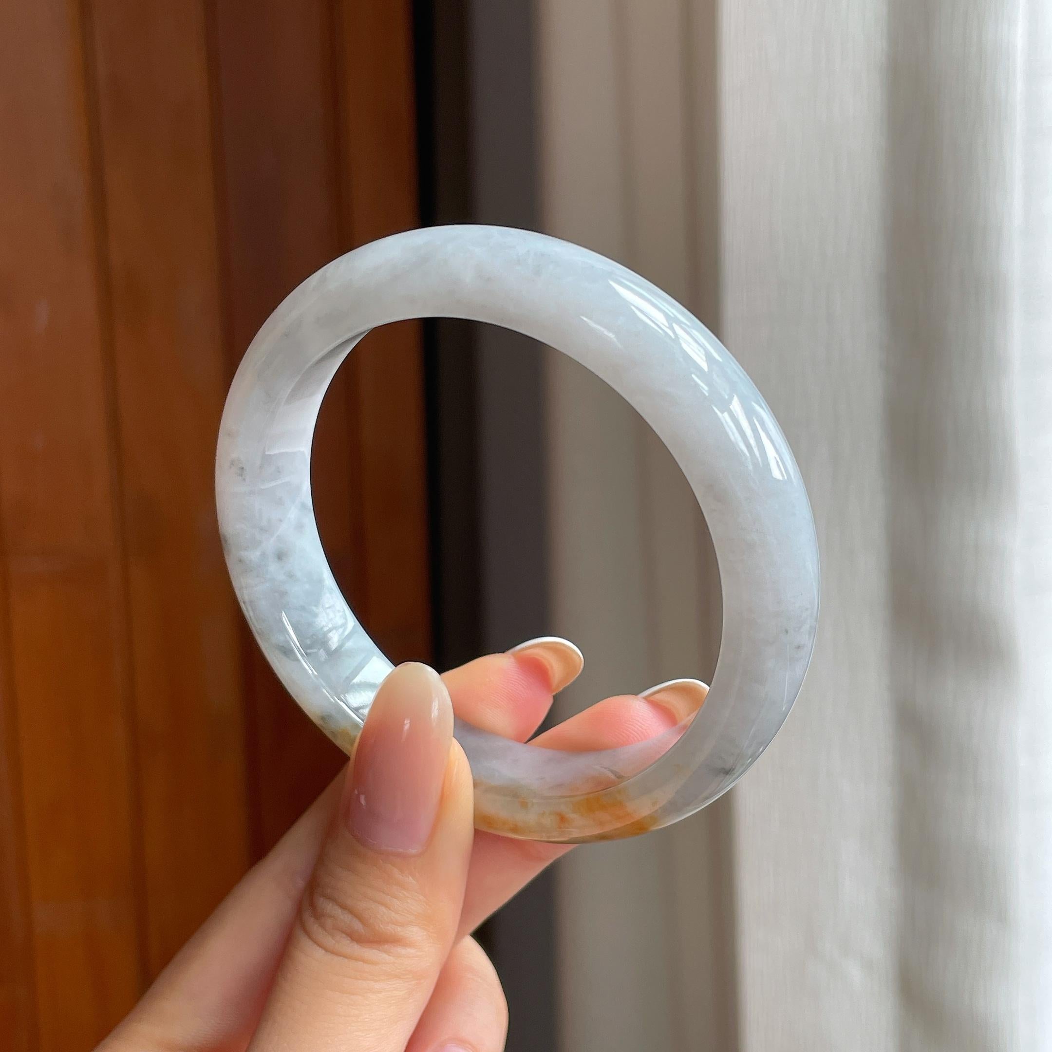 糯冰特色翡翠平安镯（57.2mm)（yc406323）