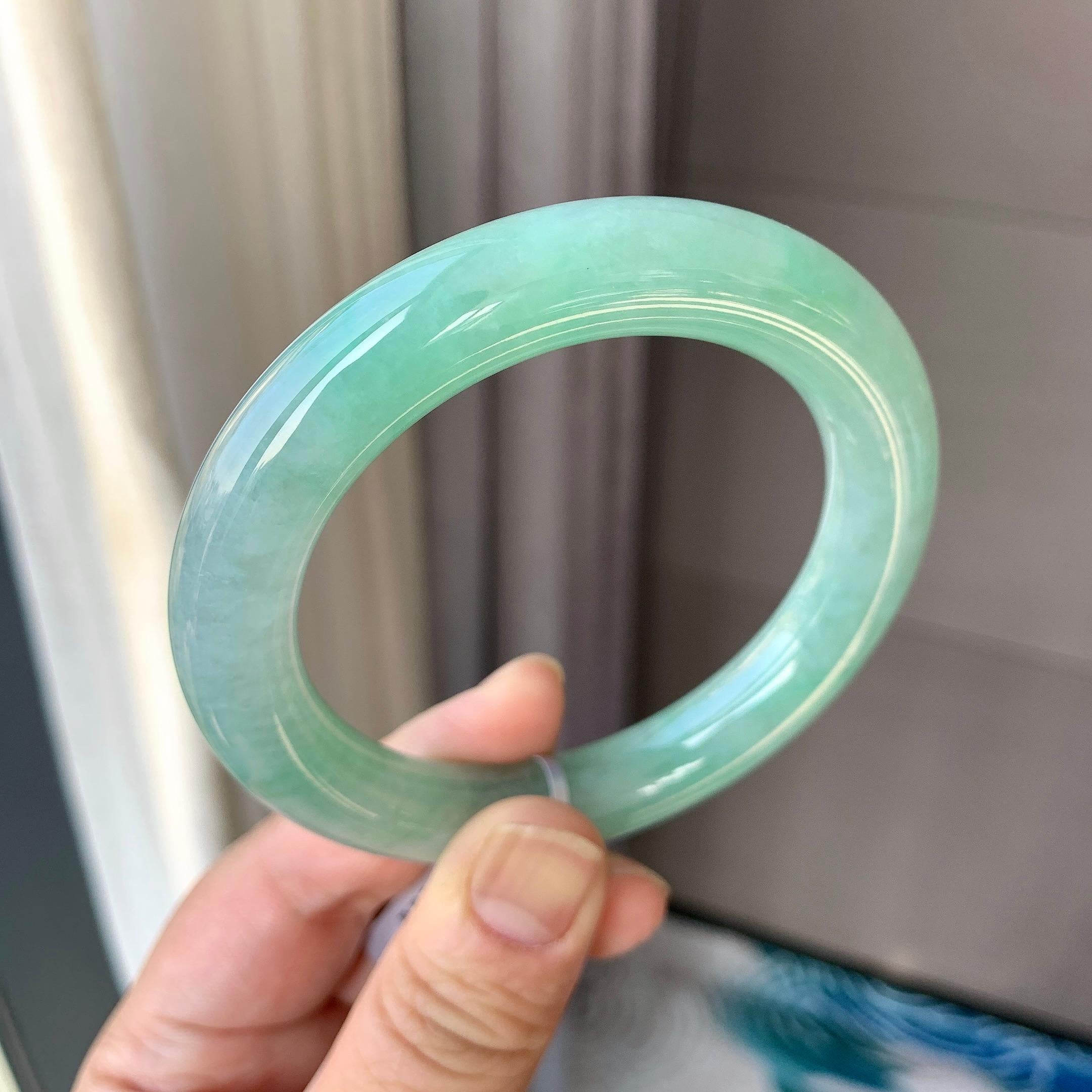 糯冰种晴底圆条手镯（57mm）（yc262772）