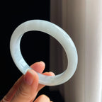糯冰带色翡翠平安镯（58.2mm)（yc348933）