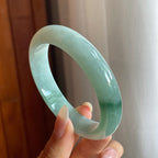 糯冰种晴底飘花翡翠平安镯（57.6mm）（yc220239）