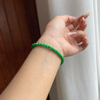 糯种满绿翡翠珠串手串（yc263540）