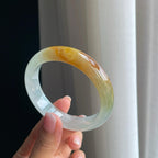 冰种黄翡翡翠平安镯（58mm）（yc380333）
