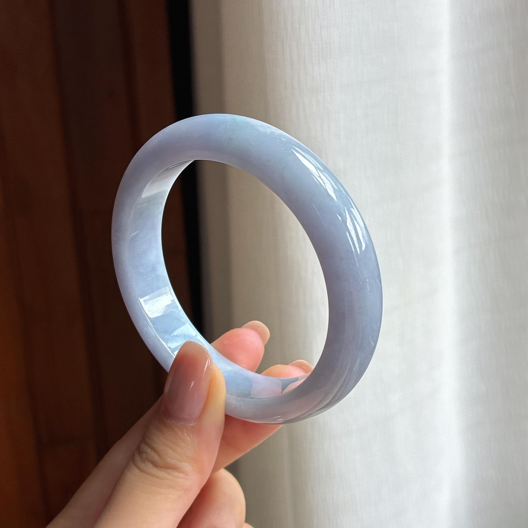 糯冰紫罗兰翡翠平安镯（54.8mm)（yc422958）