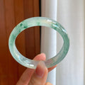 冰玻种飘花翡翠平安镯（57.5mm）（yc318559）