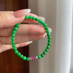 糯种满绿翡翠珠串手串（yc263540）