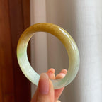 冰种黄翡翡翠平安镯（53mm)（yc345409）