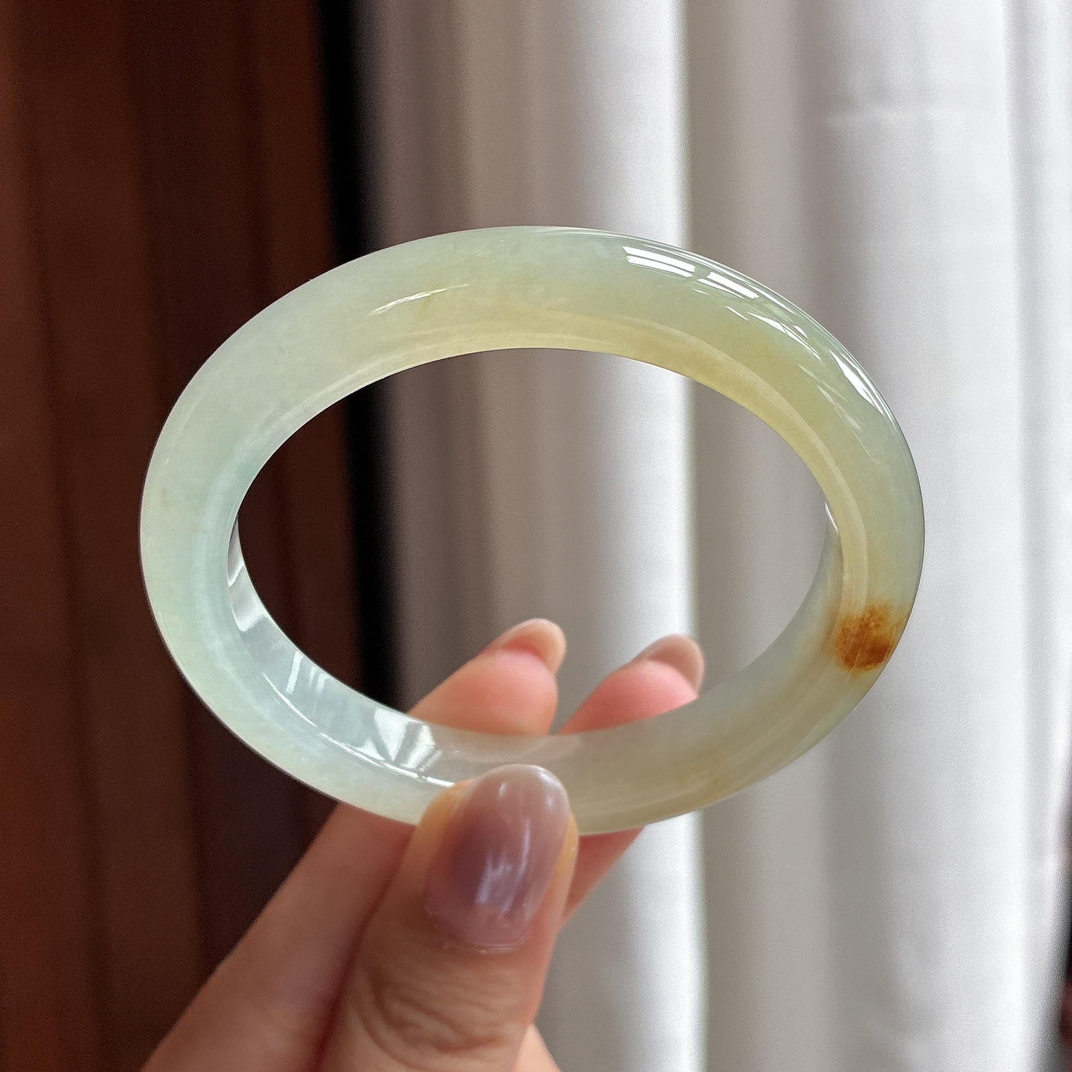 冰种黄翡特色贵妃镯 54圈 天然缅甸A货翡翠（yc530463）