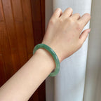 糯冰半山半水翡翠圆条手镯（54.7mm)（yc365770）