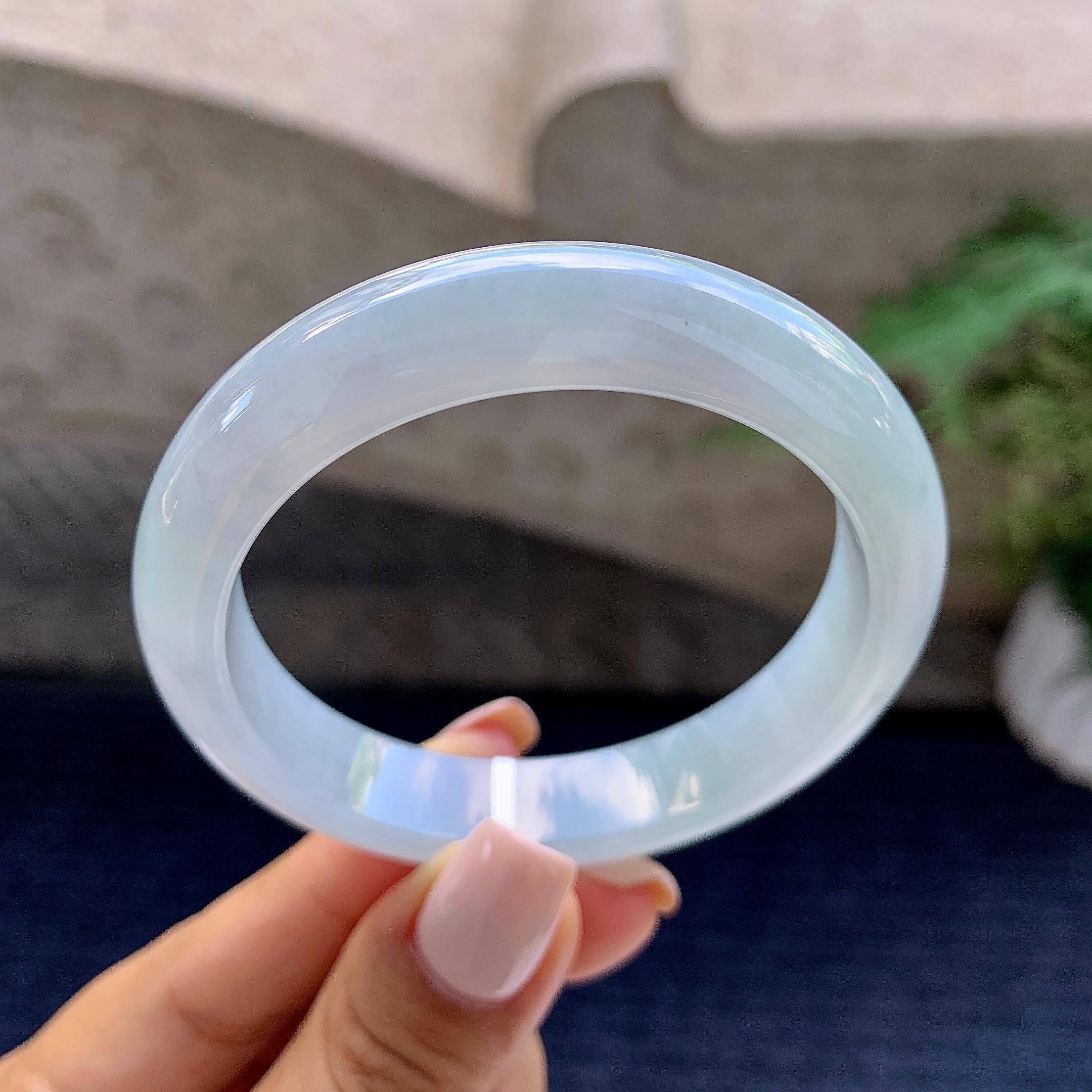 细糯种带底色平安镯（53.5mm）（yc223956）
