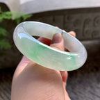 糯冰种飘绿宽版轮胎手镯（59.3mm）（yc202340）
