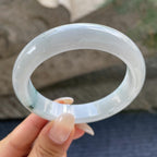 细糯种飘花正圈平安镯55.5圈     天然缅甸A货翡翠（yc421207）