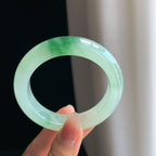 冰种飘花翡翠平安镯（54.6mm)（yc349351）