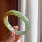 糯冰黄翡翡翠平安镯（57.8mm）（yc249158）