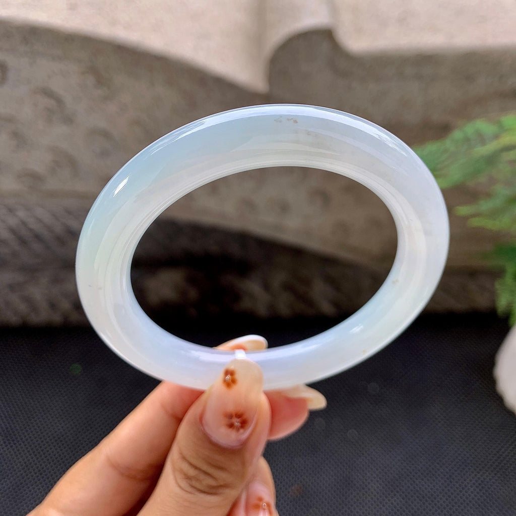 细糯种带底色洒金圆条手镯（56.3mm）（yc257211）