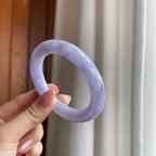 糯冰紫罗兰翡翠圆条手镯（54.6mm）（yc302434）