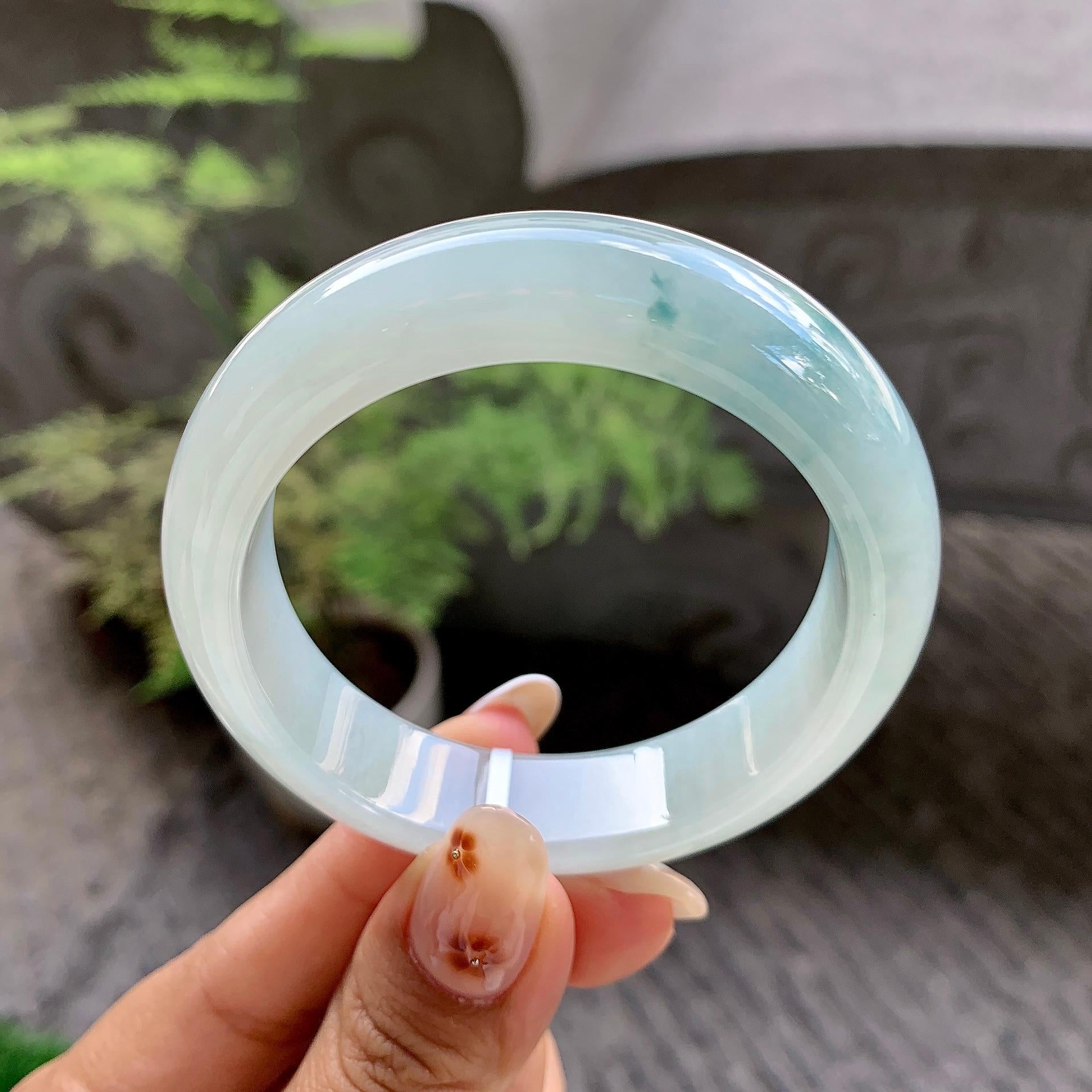 细糯种飘花贵妃手镯（55.2mm）（yc243904）