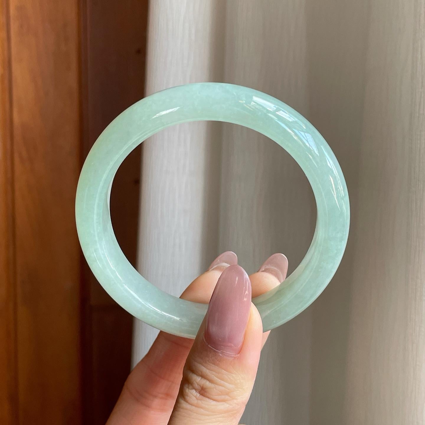 糯冰晴底翡翠平安镯（54.8mm）（yc295013）