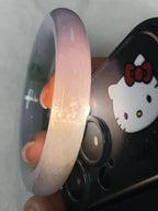 细糯种淡粉底飘花圆条手镯（59mm）