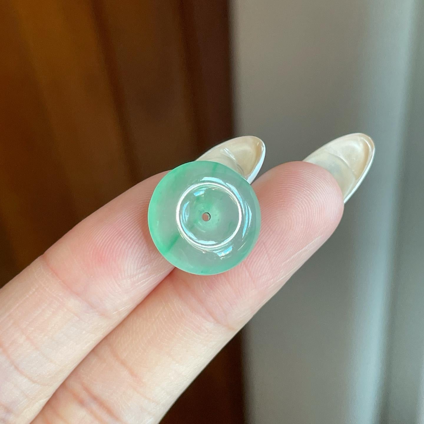 冰种飘花翡翠平安扣（yc265158）