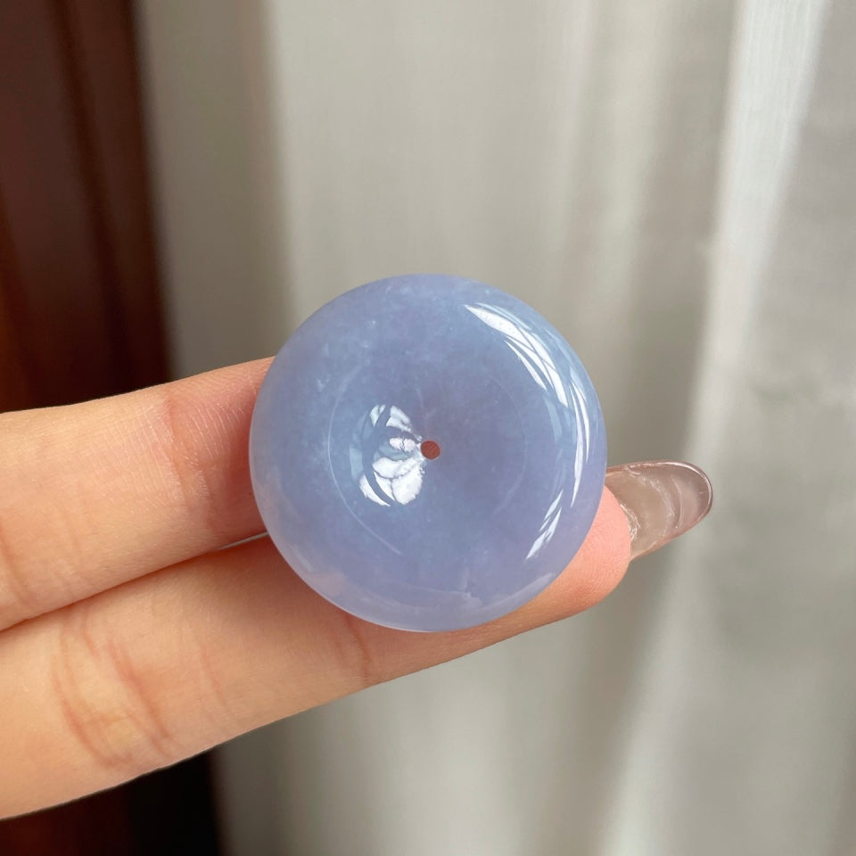 糯冰种紫罗兰翡翠平安扣（yc174526）