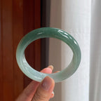 冰种半山半水翡翠平安镯（59mm）（yc404777）
