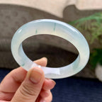 糯冰种飘花平安镯（54.7mm）（yc233917）