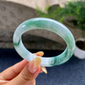 细糯种飘蓝花正圈平安镯55.9圈 天然缅甸A货翡翠（yc489152）